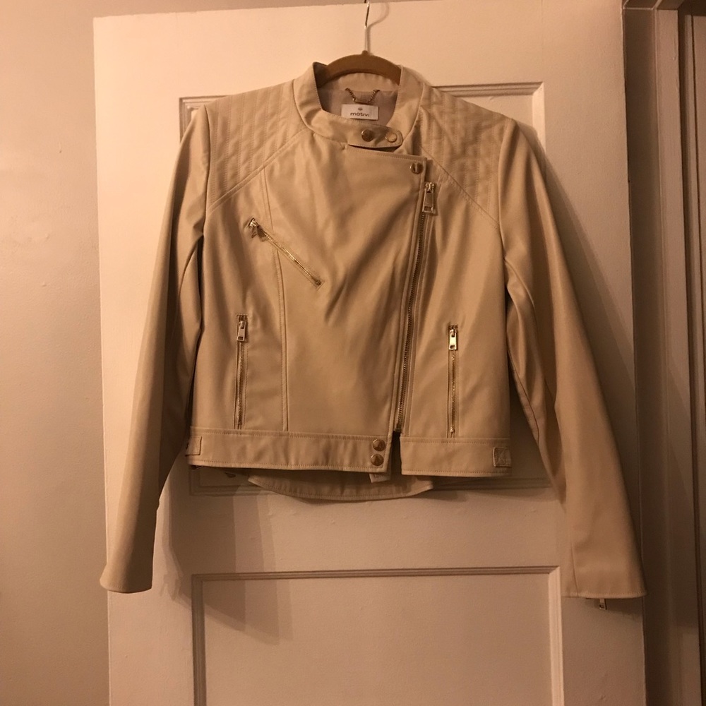 Faux leather moto jacket